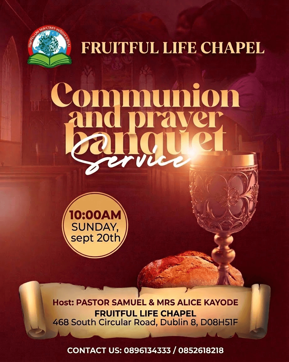 Fruitful Life Chapel Dublin Service Times Bulletin