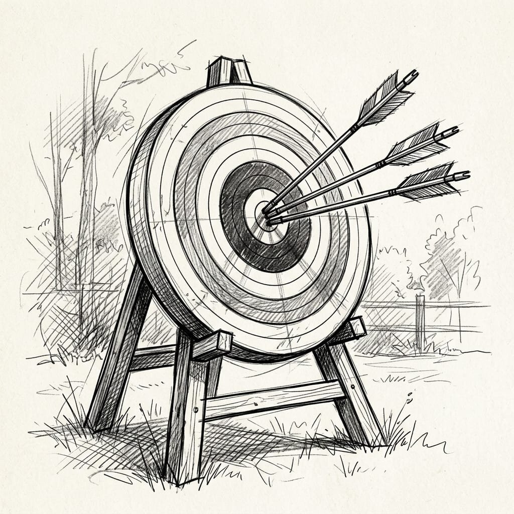 Our Mission - Target and arrows sketch